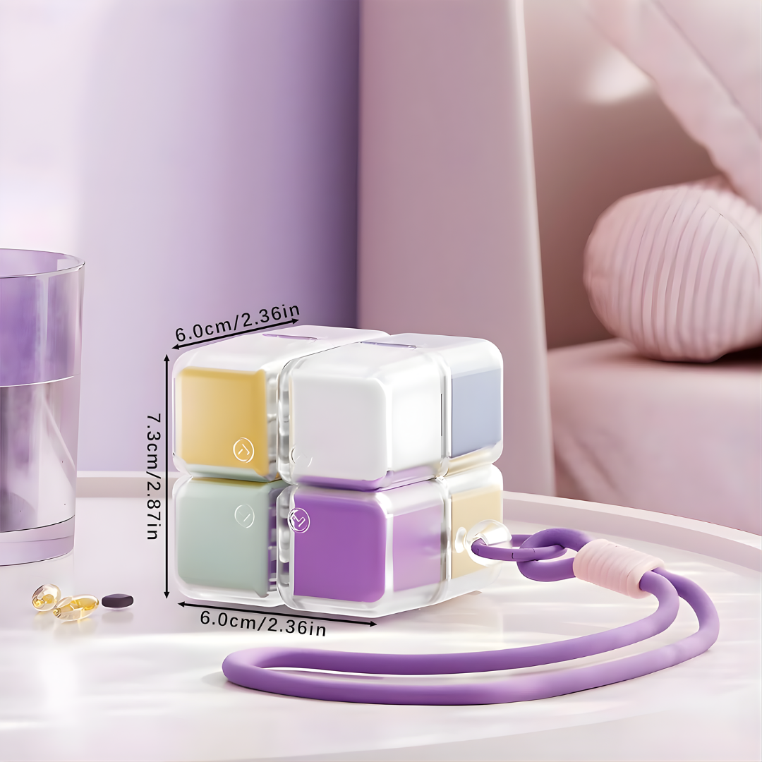 Magnetic Cube Pill Organizer